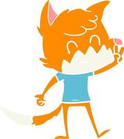 flat color style cartoon friendly fox vector