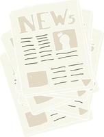 flat color illustration of a cartoon newspaper vector