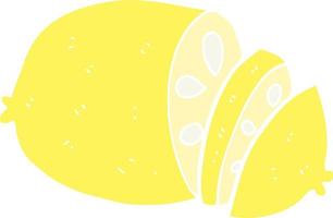 flat color style cartoon sliced lemon vector