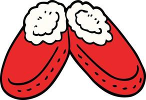 cartoon doodle comfy slippers vector