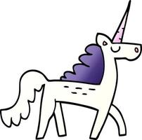 caricatura, garabato, místico, unicornio vector