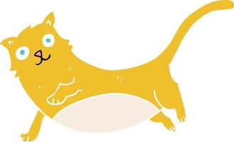 flat color illustration of a cartoon cat vector