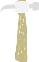 flat color illustration of a cartoon hammer vector