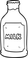 line drawing cartoon milk bottle vector