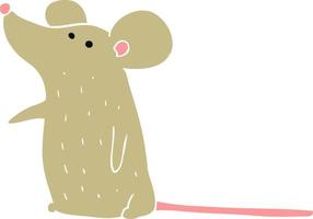 flat color illustration of a cartoon mouse vector