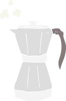 ilustración de color plano de una máquina de café espresso de estufa de dibujos animados vector