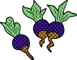 cartoon doodle beetroot plants vector