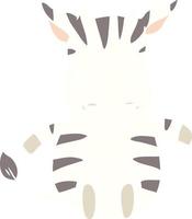 cute flat color style cartoon zebra vector