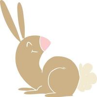 cute flat color style cartoon rabbit vector