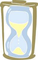 flat color illustration of a cartoon hourglass vector