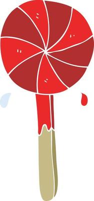 flat color illustration of a cartoon lollipop