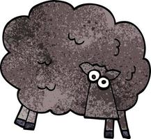 cartoon doodle black sheep vector