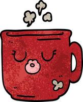 cartoon doodle hot coffee mug vector