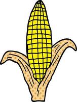 cartoon doodle corn on cob vector