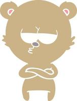 bored bear flat color style cartoon vector