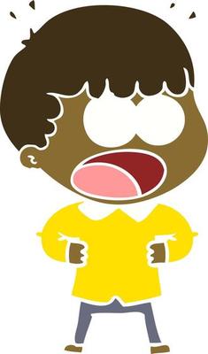 flat color style cartoon shocked man