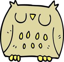 cartoon doodle happy owl vector