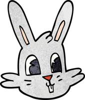 cartoon doodle bunny face vector