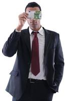 Business man holding money photo