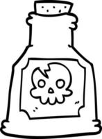 line drawing cartoon poison bottle vector