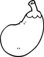 line drawing cartoon eggplant vector