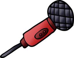 cartoon doodle microphone vector