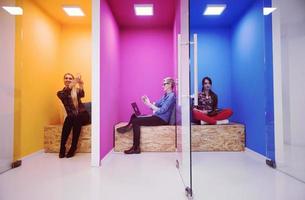 group of business people in creative working  space photo