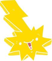 flat color style cartoon lightning strike vector