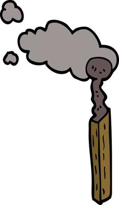 cartoon doodle burnt match