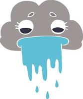 cartoon doodle rain cloud vector