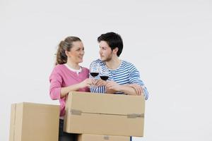 Young couple moving in new home photo