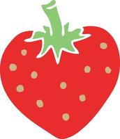 flat color style cartoon strawberry vector