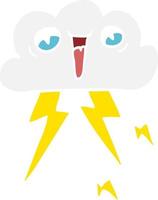 cartoon doodle of thunder cloud vector