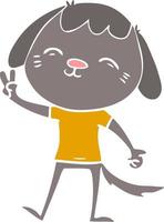 perro de dibujos animados de estilo de color plano feliz vector