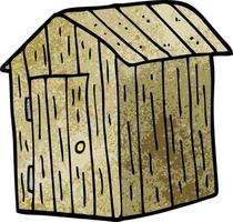 cartoon doodle wooden shed vector