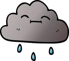 caricatura, garabato, feliz, lluvia, nube vector
