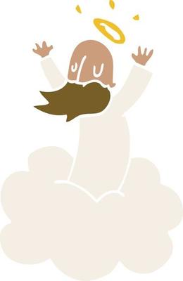 cartoon doodle god on cloud