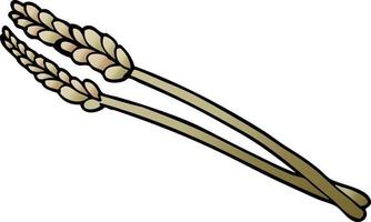 cartoon doodle wheat vector