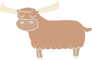 flat color style cartoon bull vector