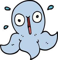 cartoon doodle funny octopus vector