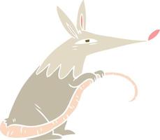 flat color style cartoon sneaky rat vector