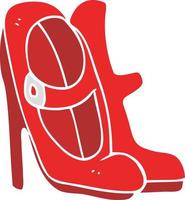 flat color illustration of a cartoon high heeled shoes vector