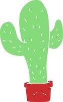 flat color illustration of a cartoon cactus vector