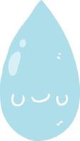 flat color style cartoon cute raindrop vector