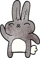 cartoon doodle happy rabbit vector