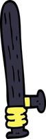 cartoon doodle police truncheon vector