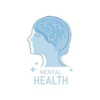 logotipo de salud mental aislado fondo blanco vector