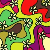 remolinos florales de doodle abstracto retro vector