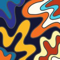 Groovy Retro Sixties Wavy Swirls vector