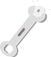 flat color style cartoon spanner turning nut vector